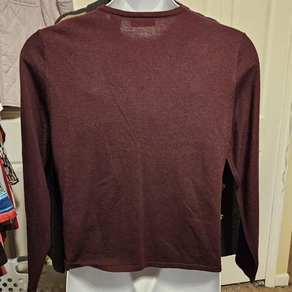 #161 Apostrophe- Burgundy Button-up front Cardigan-sz.XL - Picture 2 of 7